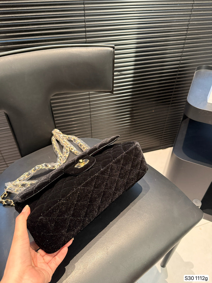 3-color velvet chain handbag