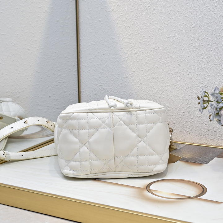 Three-color printed drawstring bucket bag