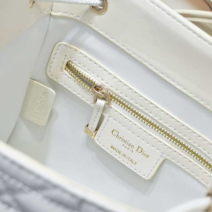 Three-color printed drawstring bucket bag