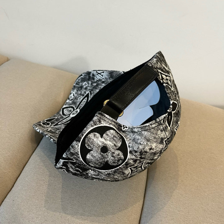 Two-tone retro-style floral hat-20