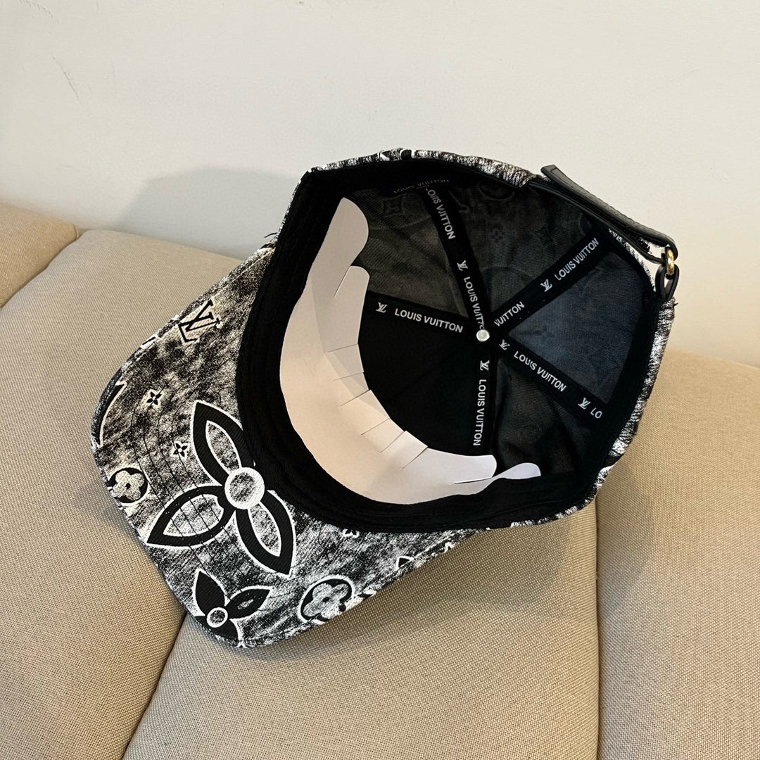 Two-tone retro-style floral hat-20