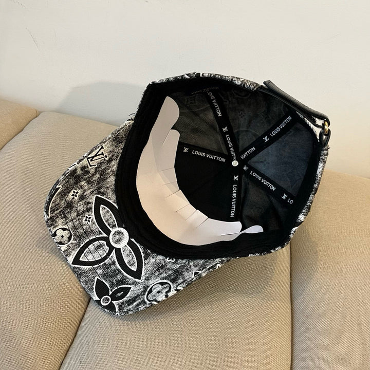 Two-tone retro-style floral hat-20