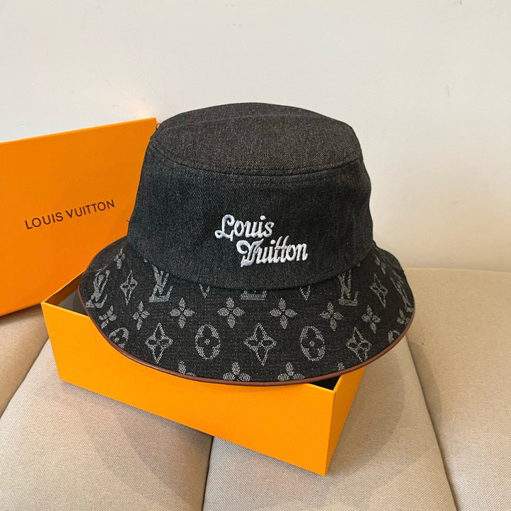 Two-tone retro denim fisherman's hat