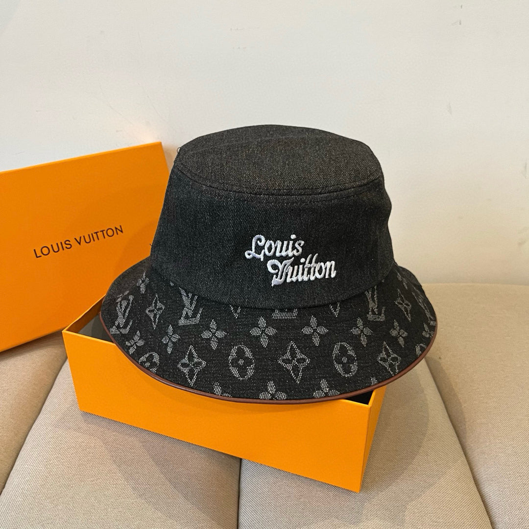Two-tone retro denim fisherman's hat