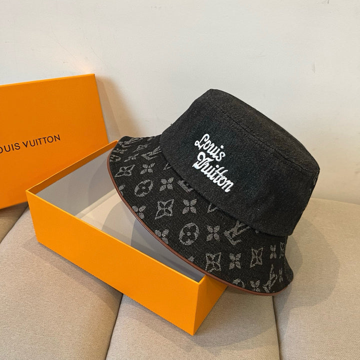 Two-tone retro denim fisherman's hat