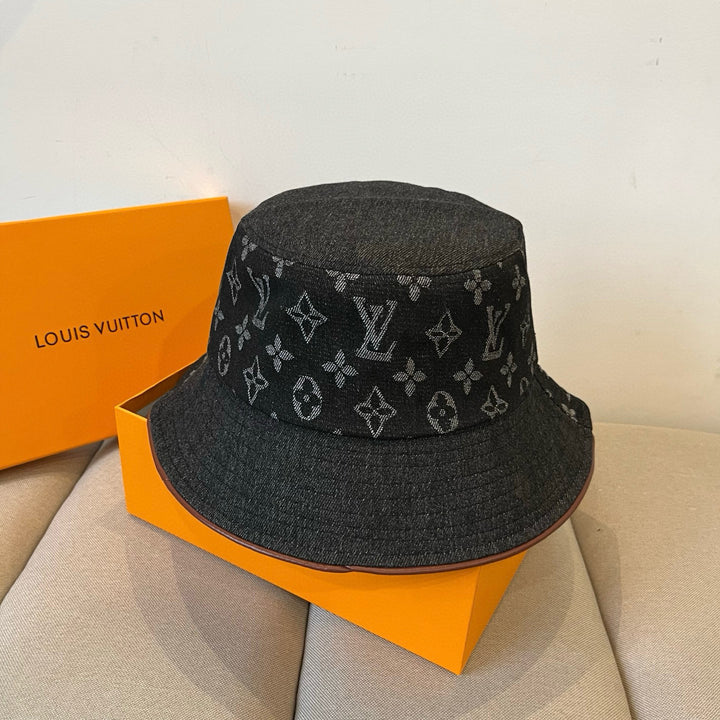 Two-tone retro denim fisherman's hat