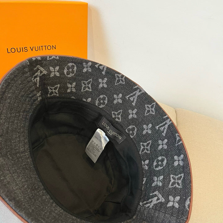 Two-tone retro denim fisherman's hat