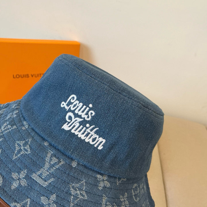Two-tone retro denim fisherman's hat