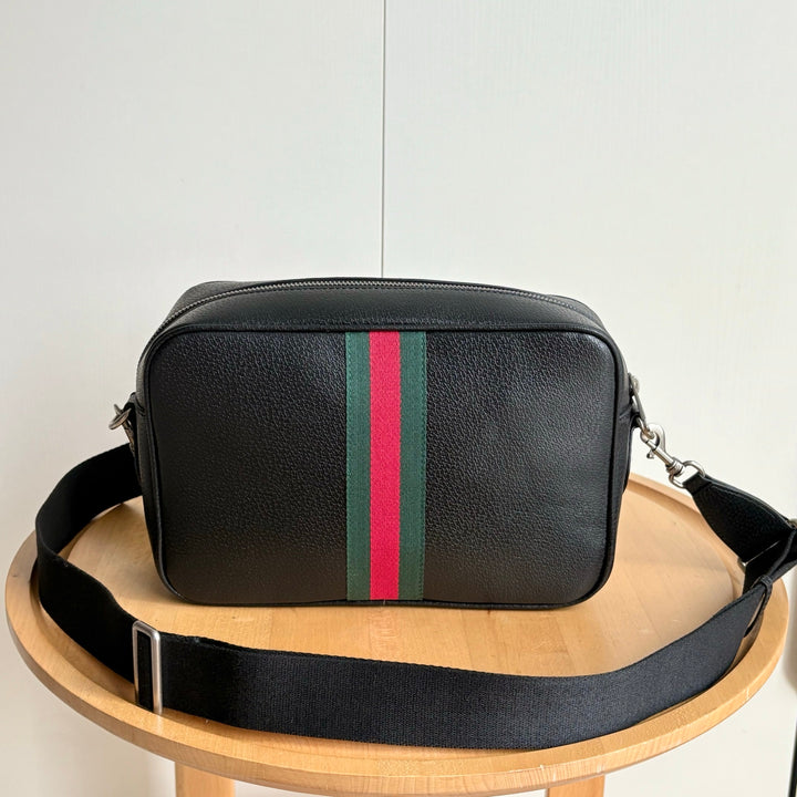 Fashionable woven striped camera bag