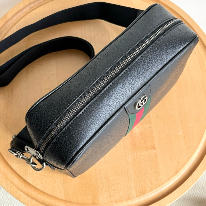 Fashionable woven striped camera bag