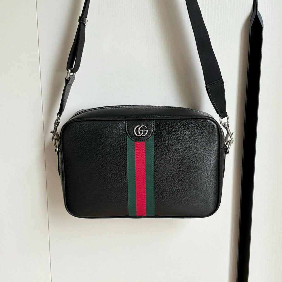 Fashionable woven striped camera bag