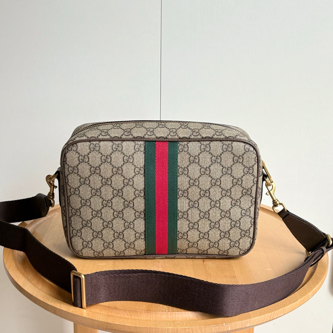 Fashionable woven striped camera bag