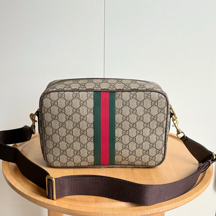 Fashionable woven striped camera bag