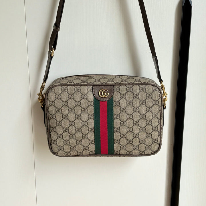 Fashionable woven striped camera bag