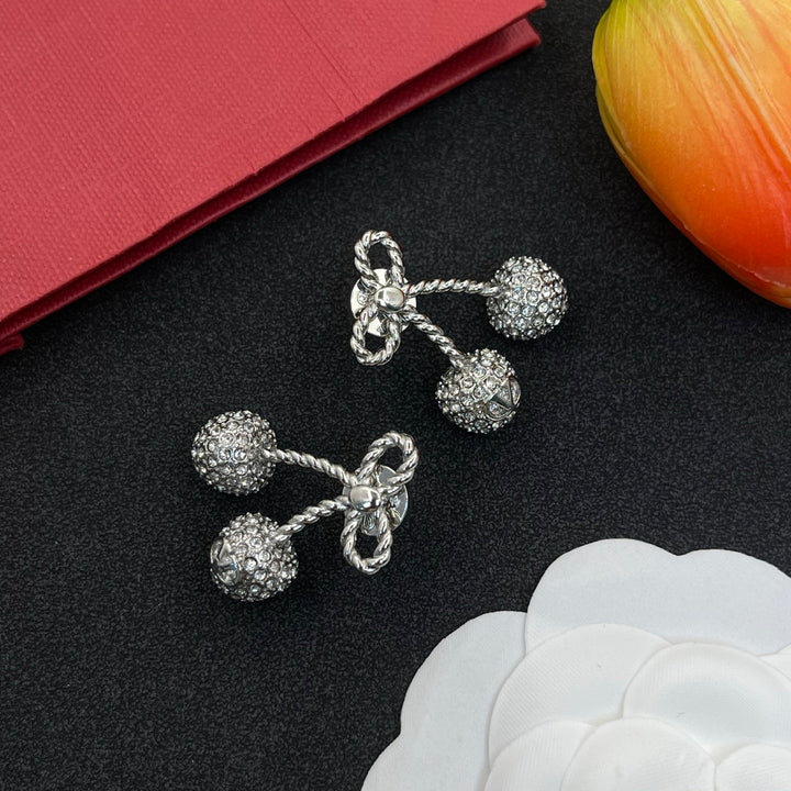Two-tone cherry crystal earrings