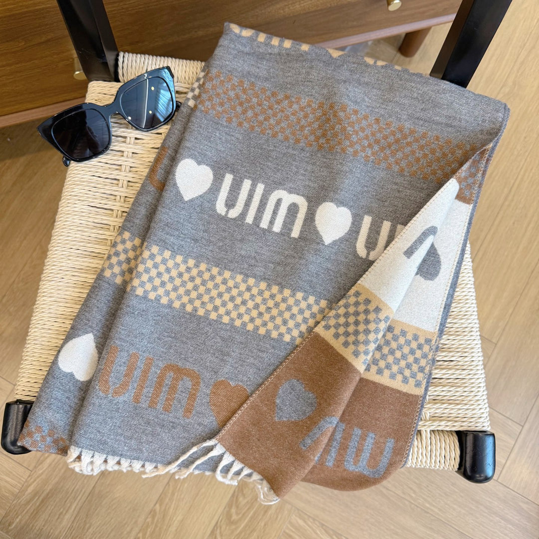 5-color heart tassel scarf