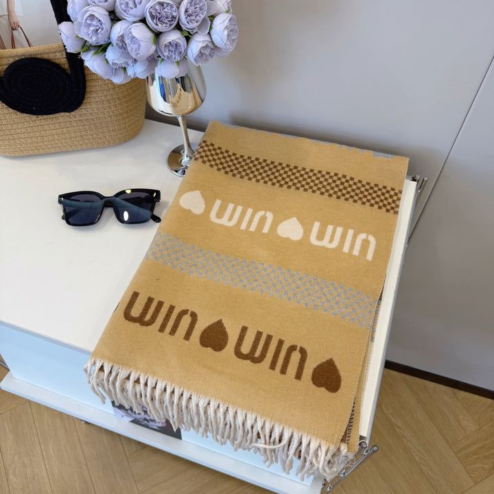 5-color heart tassel scarf