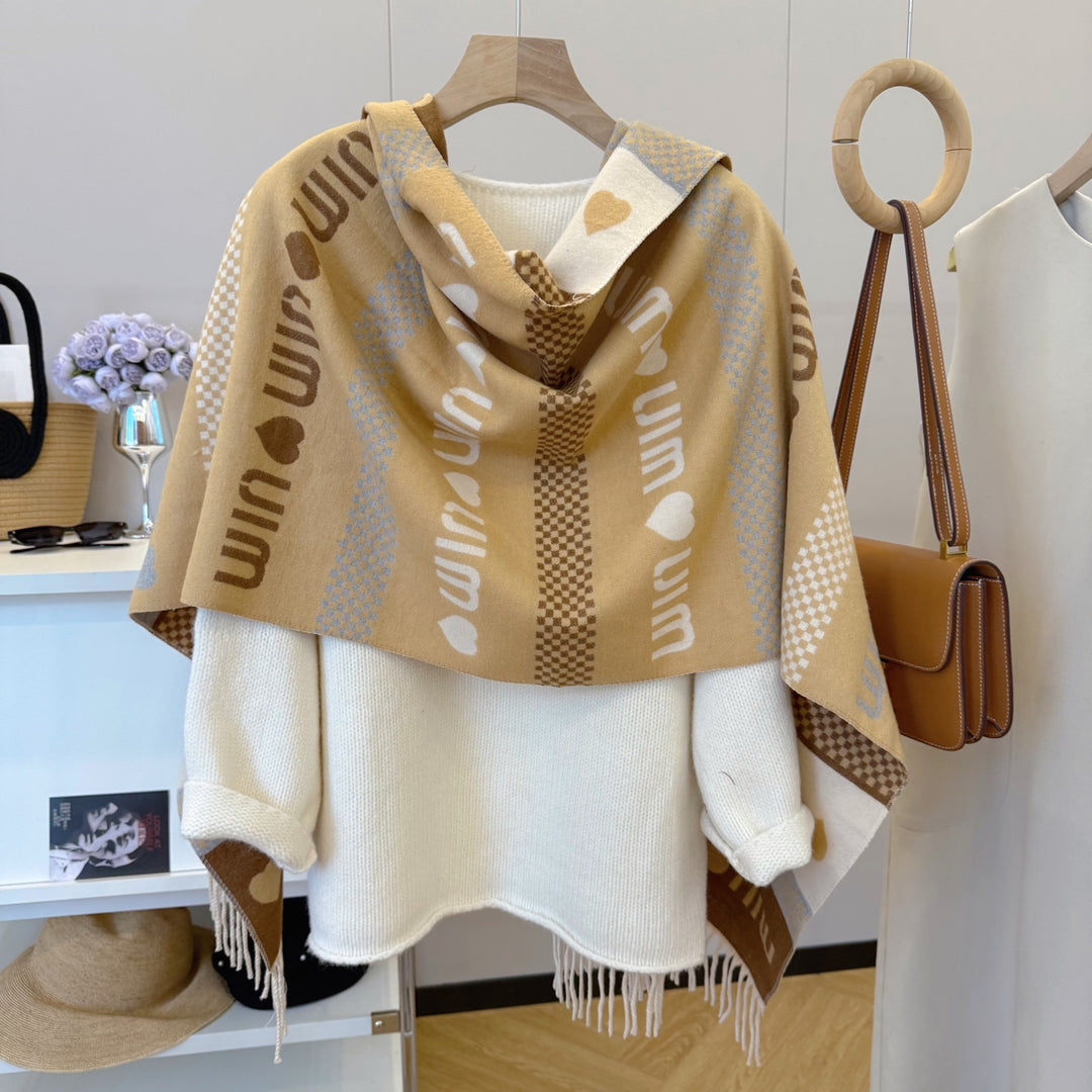 5-color heart tassel scarf