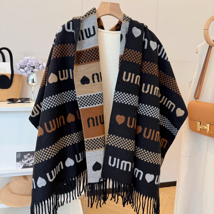 5-color heart tassel scarf