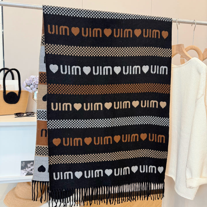 5-color heart tassel scarf