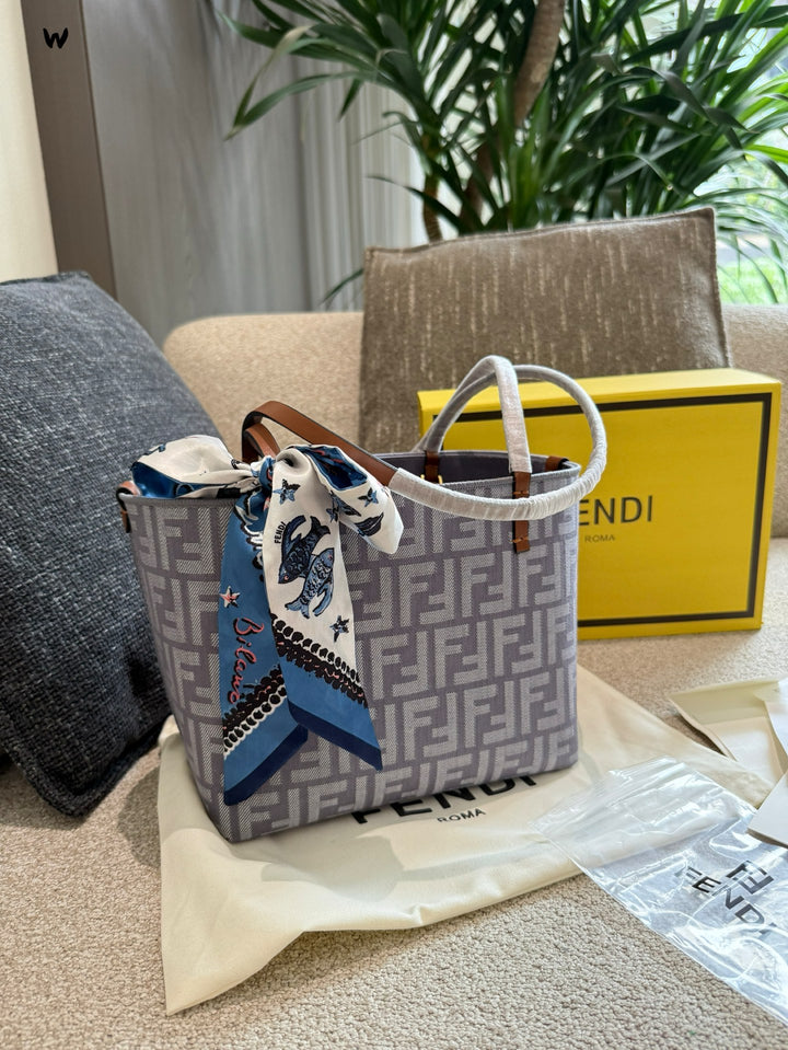 Fashionable printed silk scarf handbag