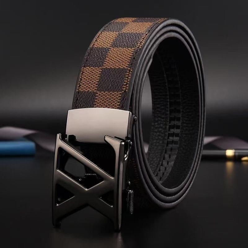 New Plaid Automatic Buckle Belt