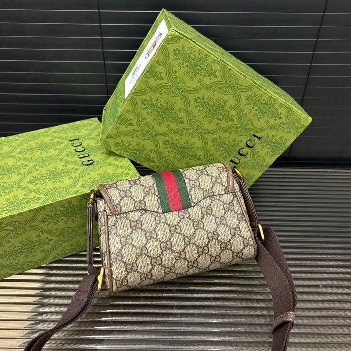 Double G Logo Flip Messenger Bag