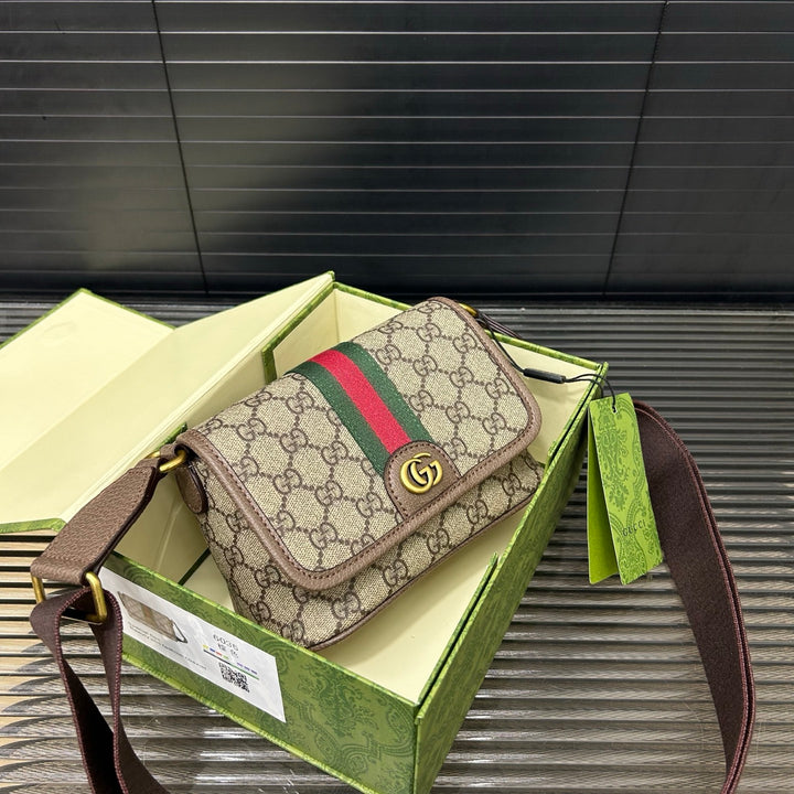 Double G Logo Flip Messenger Bag