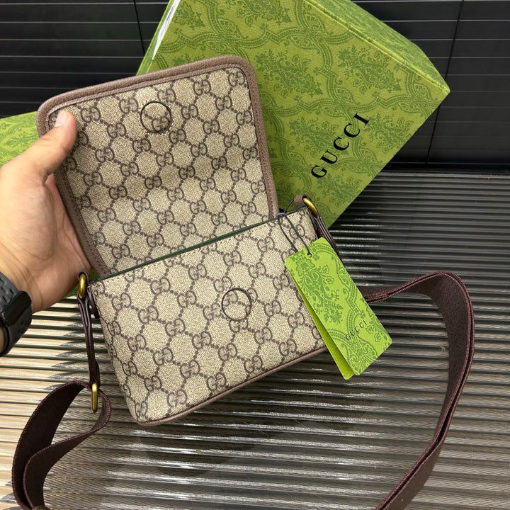 Double G Logo Flip Messenger Bag