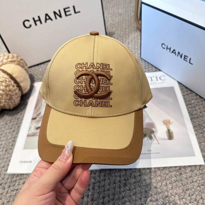 Elegant Color-Blocked Letter Print Hat