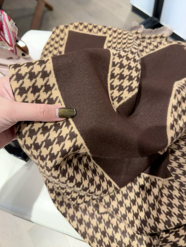 6-Color Houndstooth Fall/Winter Scarf