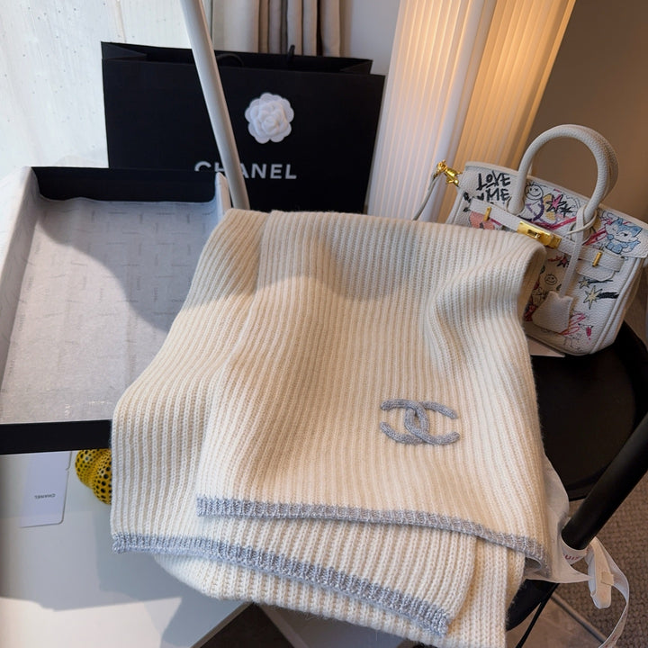 Fashion Embroidered Knit Scarf