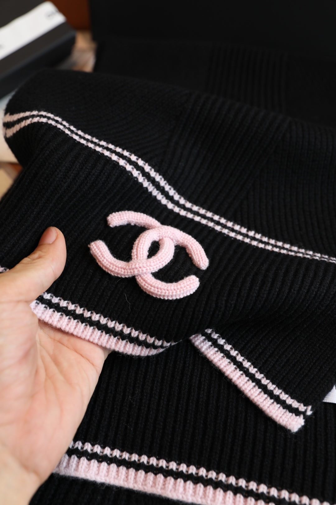 3-Color Knitted Cashmere Shawl Scarf