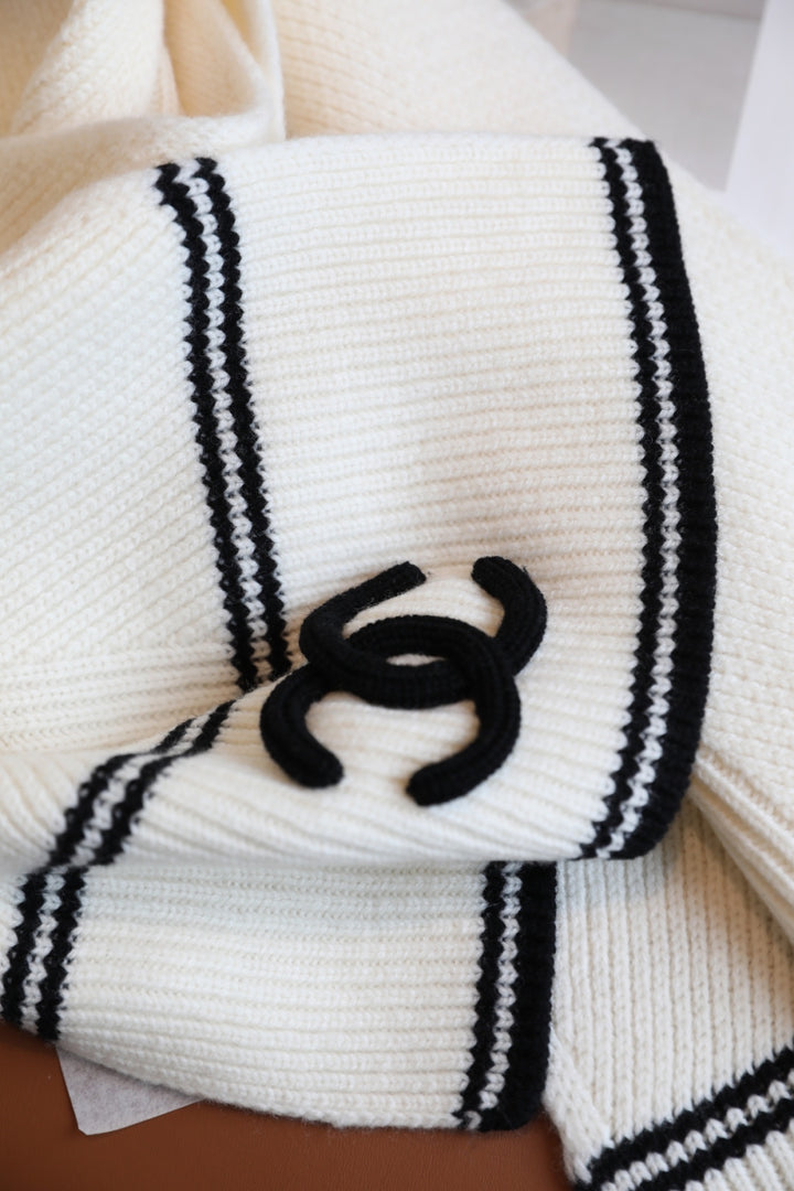 3-Color Knitted Cashmere Shawl Scarf