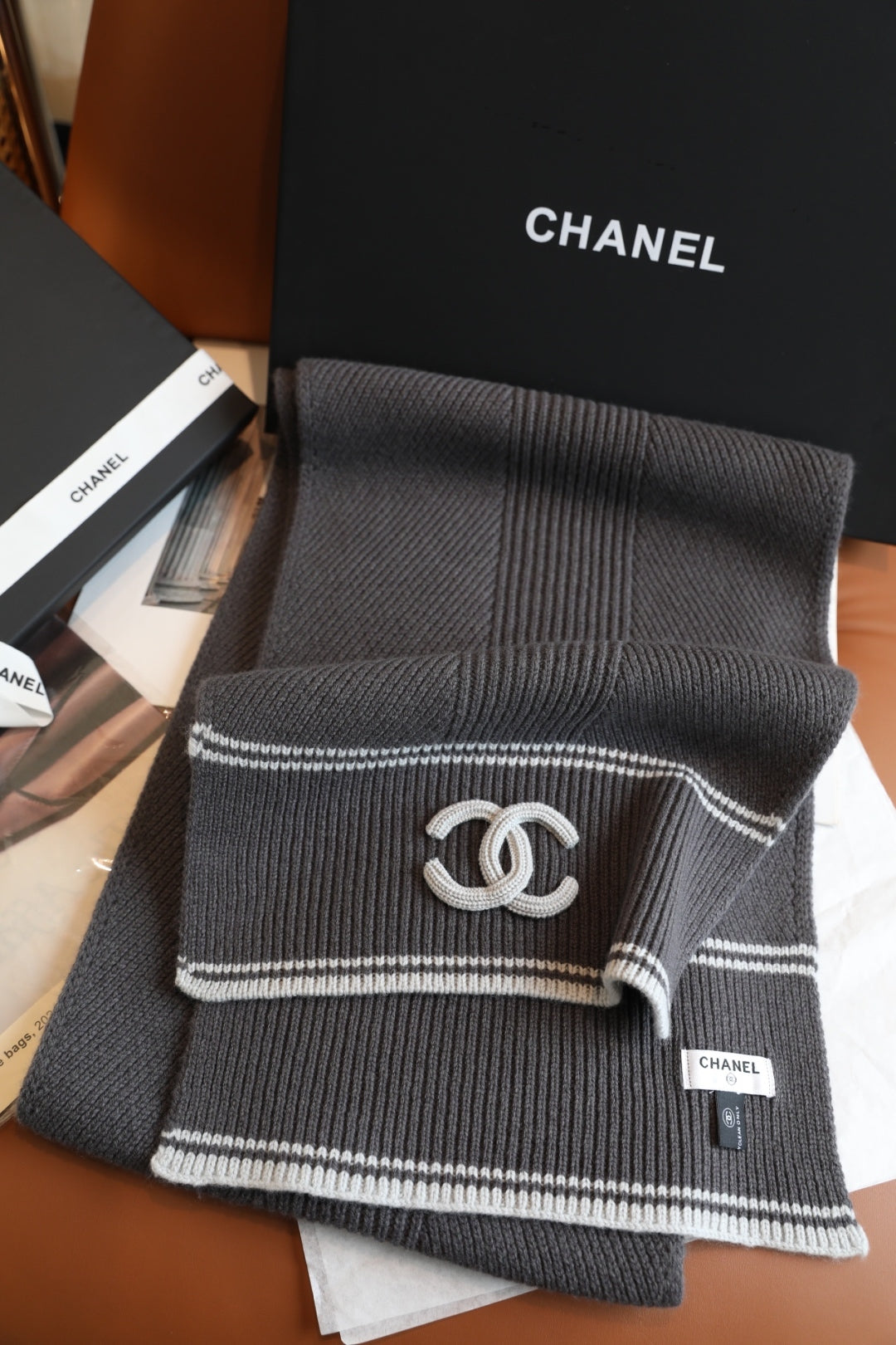 3-Color Knitted Cashmere Shawl Scarf