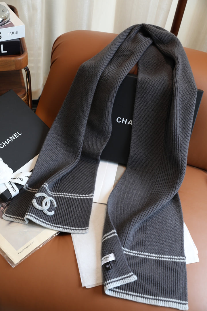 3-Color Knitted Cashmere Shawl Scarf