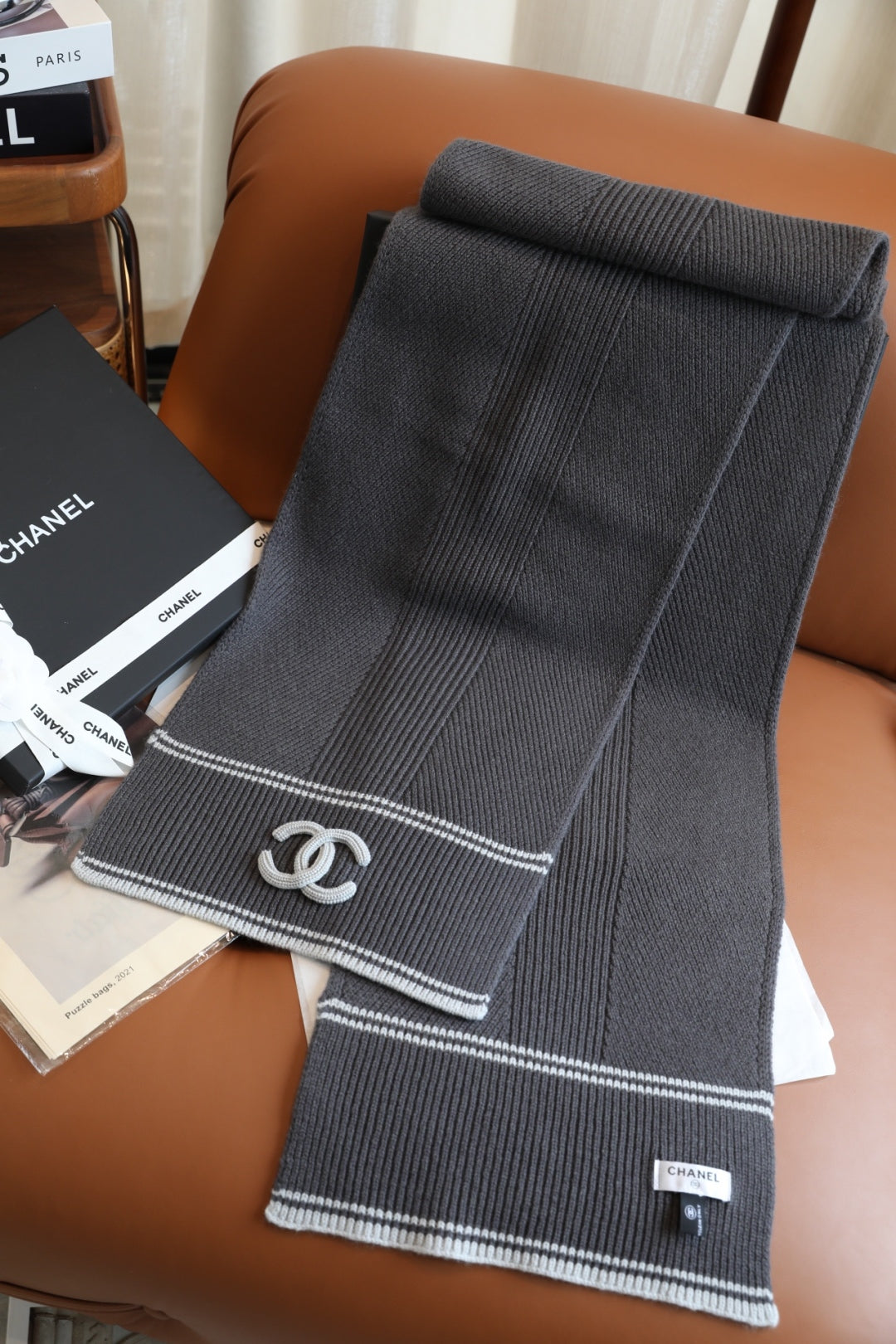 3-Color Knitted Cashmere Shawl Scarf