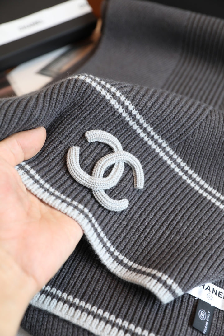 3-Color Knitted Cashmere Shawl Scarf