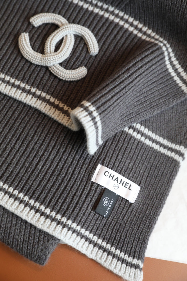 3-Color Knitted Cashmere Shawl Scarf